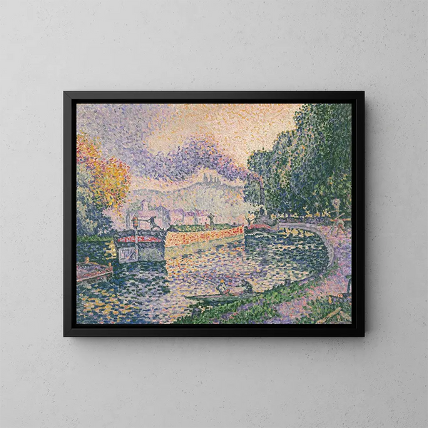 Kanał holowników w Samois - Paul Signac — oprawiony obraz na ścianie