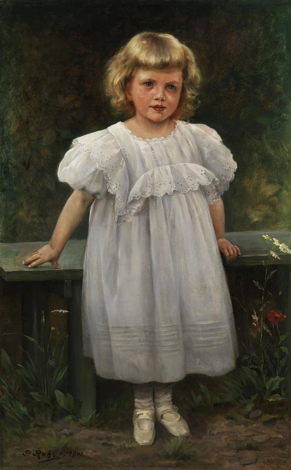Portret młodej dziewczyny - Paul Theodor Röhr — oprawiony obraz na ścianie