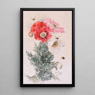 Paul de Longpre - Poppies and Bees.webp