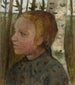Buste dziewczyny po lewej stronie przed brzozami - Paula Modersohn-Becker — widok dzieła
