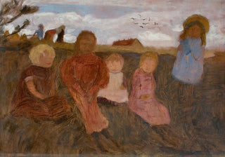 Paula ModersohnBecker - Fnf Kinder an einem Hang rechts Elsbeth.webp