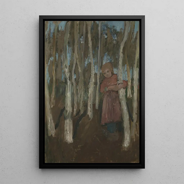 Dziewczyna w lesie brzozowym - Paula Modersohn-Becker — oprawiony obraz na ścianie
