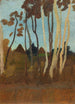 pejzaż z brzozami w tle i dwoma szczytami domów - Paula Modersohn-Becker — widok dzieła