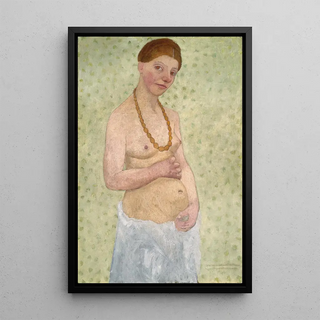 Paula ModersohnBecker - Selfportrait on the 6th wedding anniversary.webp