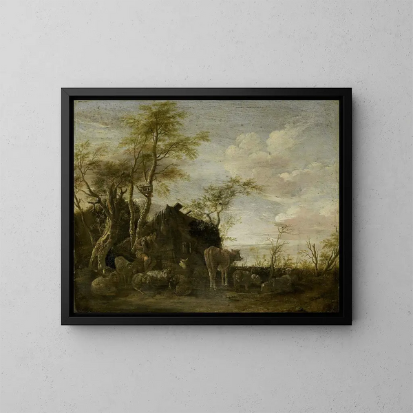 Une hutte de berger - Paulus Potter — oprawiony obraz na ścianie