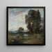 pejzaż letni - Jean-Baptiste-Camille Corot — oprawiony obraz na ścianie