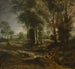 pejzażu wieczornego z wozem drewnianym - Peter Paul Rubens — widok dzieła