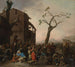 Tańczący chłopi - Johannes Lingelbach — widok dzieła