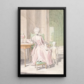 Peder Als - Dronning Caroline Mathilde med kronprins Frederik.webp