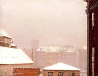 Dachy Kopenhagi pod śniegiem - Peder Severin Krøyer — widok dzieła
