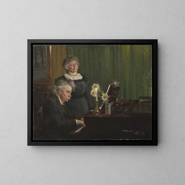 Edvard Grieg i Nina Grieg - Peder Severin Krøyer — oprawiony obraz na ścianie