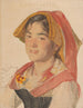 Tête d'une fille de Civita d'Antino en costume régional Catarinella - Peder Severin Krøyer — widok dzieła