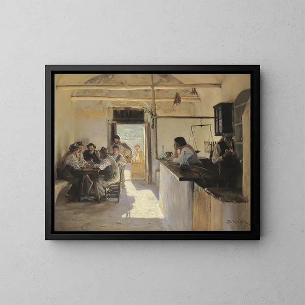 Osteria w Ravello - Peder Severin Krøyer — oprawiony obraz na ścianie