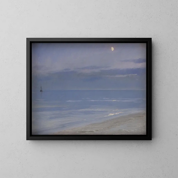 Plaża Skagen w świetle księżyca - Peder Severin Krøyer — oprawiony obraz na ścianie