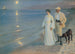 Wieczorny letni wieczór na plaży w Skagen, malarz i jego żona - Peder Severin Krøyer — widok dzieła