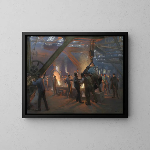 La fonderie de fer Burmeister et Wain - Peder Severin Krøyer — oprawiony obraz na ścianie