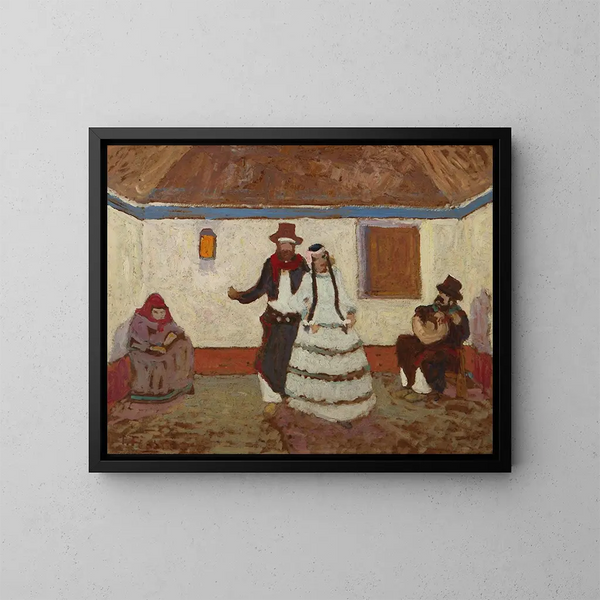 Tańcząca na ranczu - Pedro Figari — oprawiony obraz na ścianie