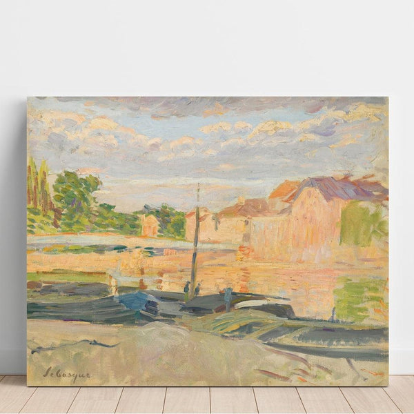 Reprodukcja obrazu Péniches au Bord de la Marne - Henri Lebasque