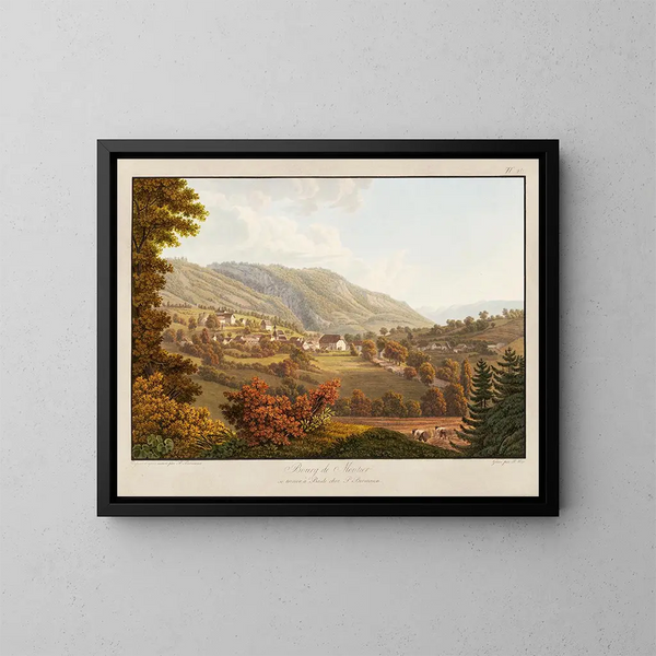 Bourg de Moutier - Peter Birmann — oprawiony obraz na ścianie