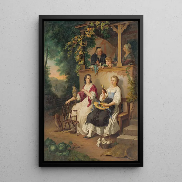 Idylle familiale - Peter Michal Bohúň — oprawiony obraz na ścianie
