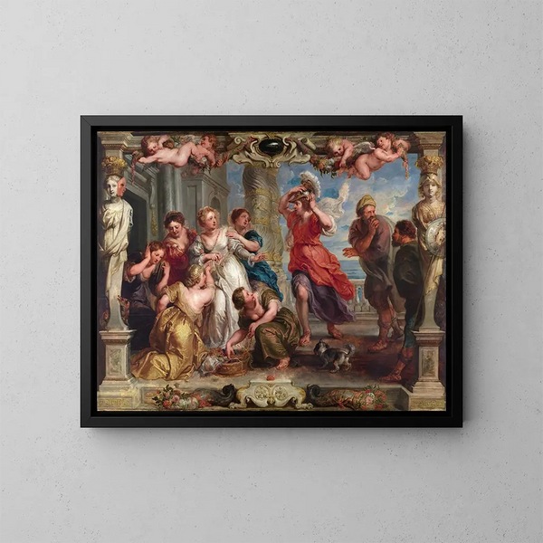 Achille odkryty przez Ulyssesa wśród dziewcząt Lycomède - Peter Paul Rubens — oprawiony obraz na ścianie