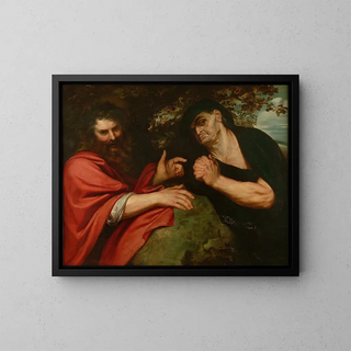 Demokryt i Heraklit - Peter Paul Rubens — oprawiony obraz na ścianie