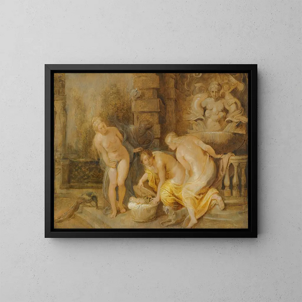 La découverte du bébé Érichthonios par les filles de Cécrops - Peter Paul Rubens — oprawiony obraz na ścianie