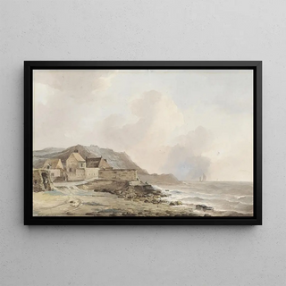 Petrus Johannes Schotel - Gezicht op de kust bij Boulogne sur Mer.webp
