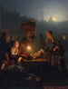 Kupowanie owoców i warzyw na nocnym targu - Petrus van Schendel — widok dzieła