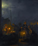 Holenderski targ w świetle księżyca - Petrus van Schendel — widok dzieła