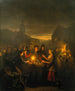 Le Noordermarkt de nuit à Amsterdam - Petrus van Schendel — widok dzieła
