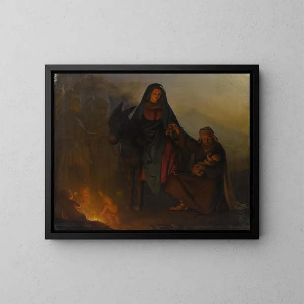 Le repos pendant la fuite en Égypte - Petrus van Schendel — oprawiony obraz na ścianie
