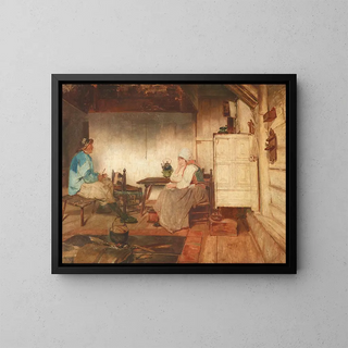 Petrus van der Velden - Interior of a Marken fishermans cottage.webp