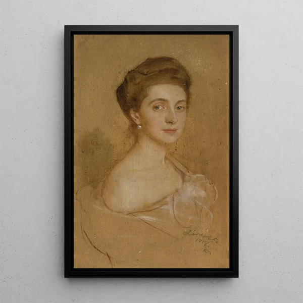 Portret damy z perłą - Philip Alexius de László — oprawiony obraz na ścianie