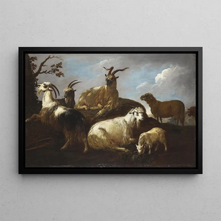 Philipp Peter Roos - Capre e pecore in un paesaggio.webp