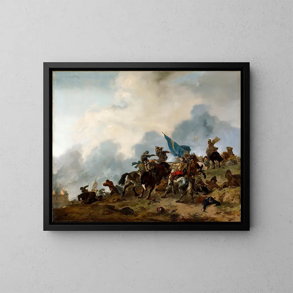 Scena bitwy - Philips Wouwerman — oprawiony obraz na ścianie