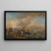 Kawaleria w ruchu. Twierdza oblężona w oddali - Philips Wouwerman — oprawiony obraz na ścianie