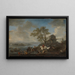 Staw z końmi nad rzeką - Philips Wouwerman — oprawiony obraz na ścianie