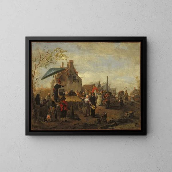 Des jongleurs au marché - Philips Wouwerman — oprawiony obraz na ścianie