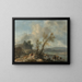 pejzaż z piaszczystą ścieżką nad brzegiem rzeki - Philips Wouwerman — oprawiony obraz na ścianie