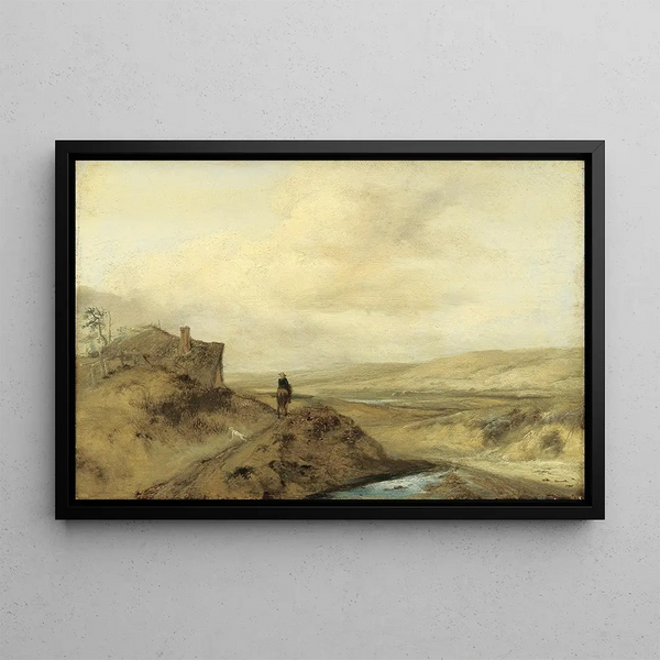 Kawaler na wydmach - Philips Wouwerman — oprawiony obraz na ścianie