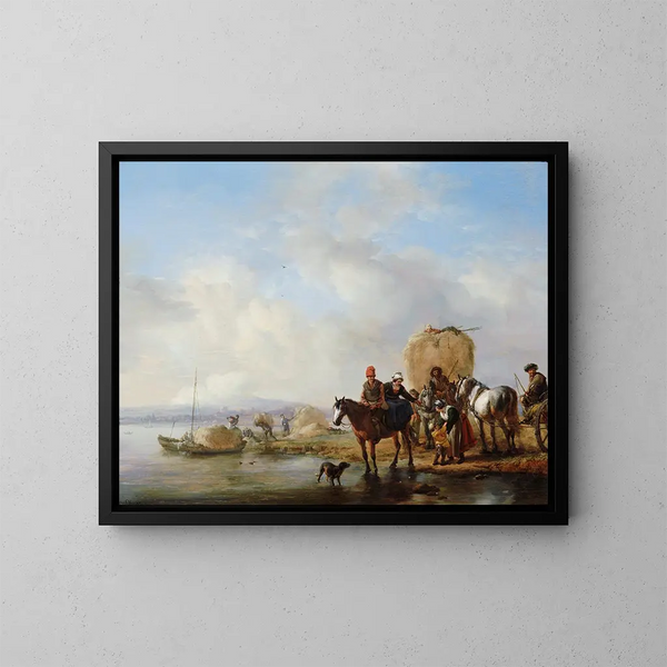 La Charrette de foin - Philips Wouwerman — oprawiony obraz na ścianie