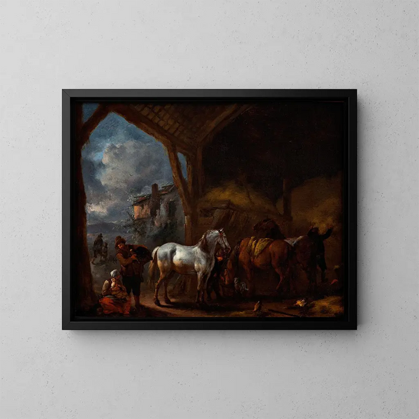 stajnia - Philips Wouwerman — oprawiony obraz na ścianie