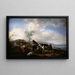 Dwóch jeźdźców przy fontannie - Philips Wouwerman — oprawiony obraz na ścianie