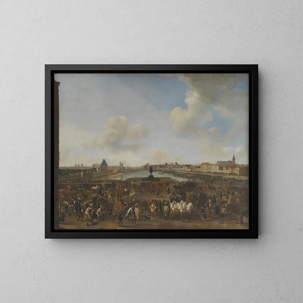 Widok na Paryż z placu Dauphine - Philips Wouwerman — oprawiony obraz na ścianie
