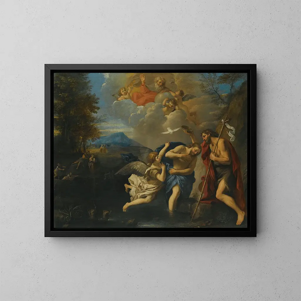 Le Baptême du Christ - Pier Francesco Mola — oprawiony obraz na ścianie
