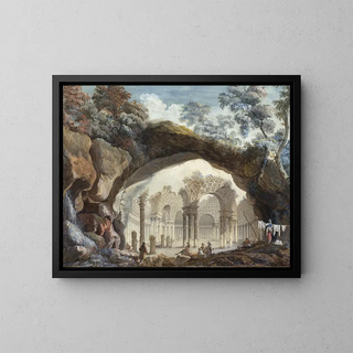 PierreAdrien Pris - Architectural Fantasy  Ruins of a Circular Temple Seen through a Natural Arch.webp