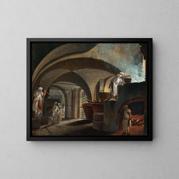La fonderie des suifs à l'Hôtel-Dieu - Pierre-Antoine Demachy — oprawiony obraz na ścianie