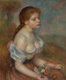 Młoda dziewczyna z margerytkami - Pierre-Auguste Renoir — widok dzieła