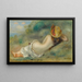 Baigneuse allongée de dos avec un chapeau de paille ou Femme couchée sur l'herbe - Pierre-Auguste Renoir — oprawiony obraz na ścianie